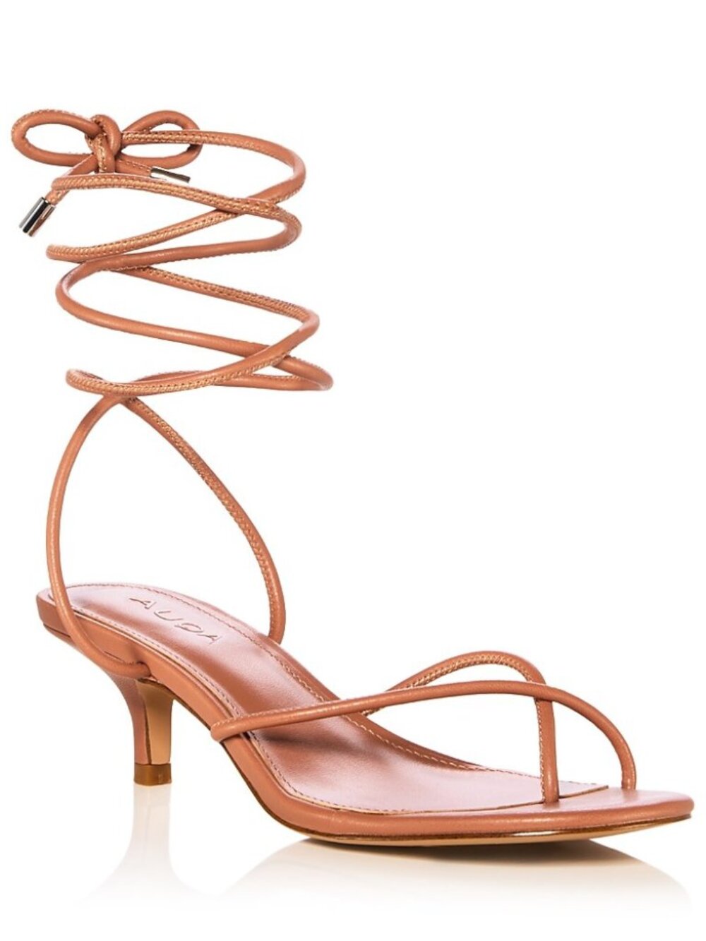 AQUA Noraa Leather Ankle Tie Sandals Mocha Size 6.5 NWT